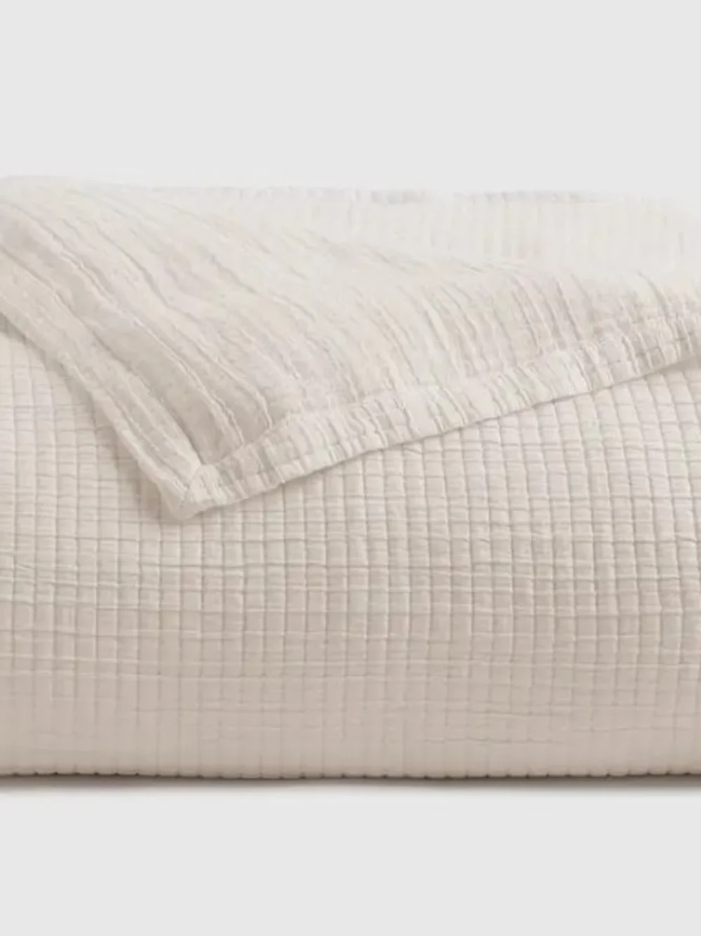 Quince Organic Cotton Ribbed Coverlet - King/Cal King - Ivory